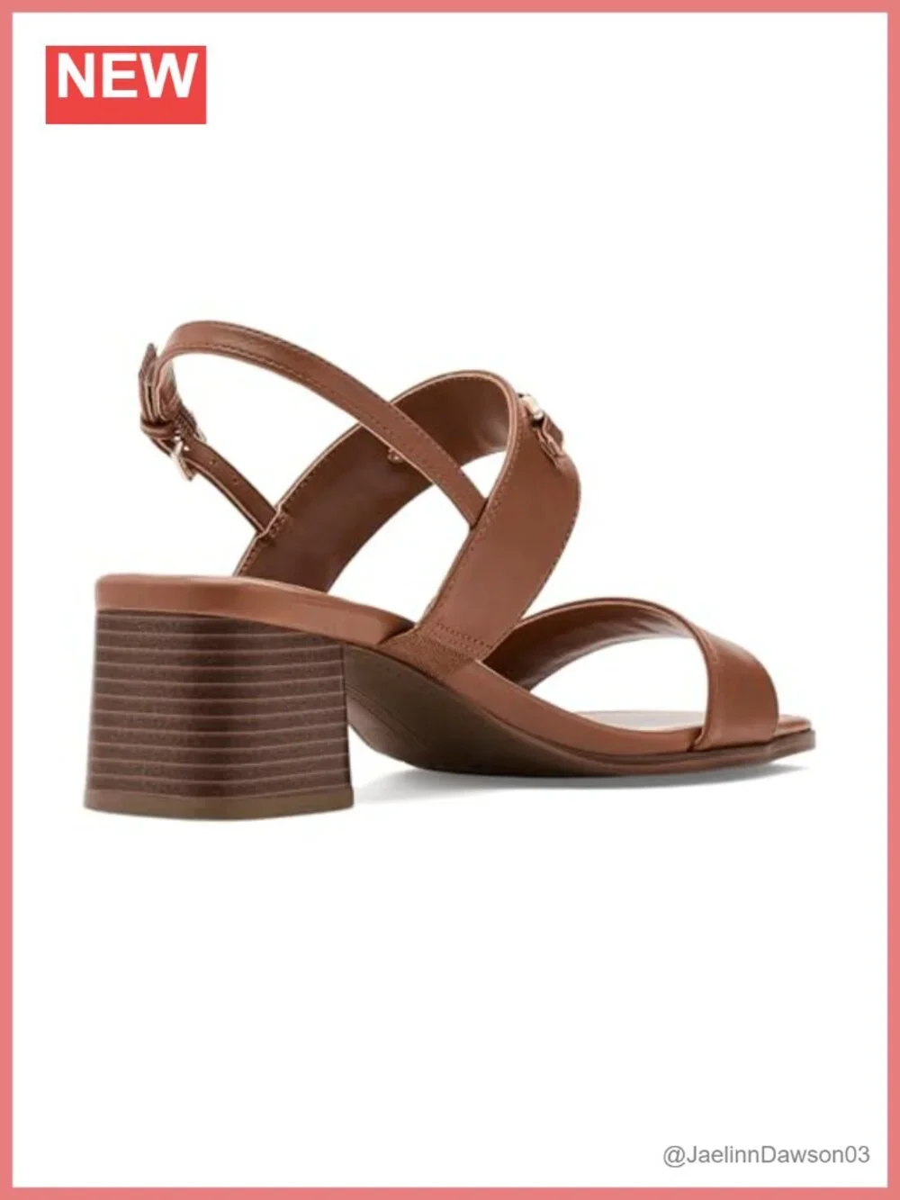 Heeled Sandals Block Heel PU Slingback Adjustable